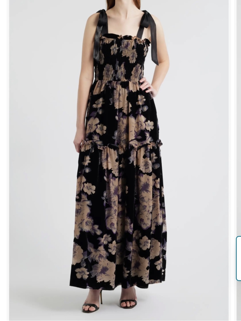 En Saison Rowan Floral Tie Shoulder Maxi Dress